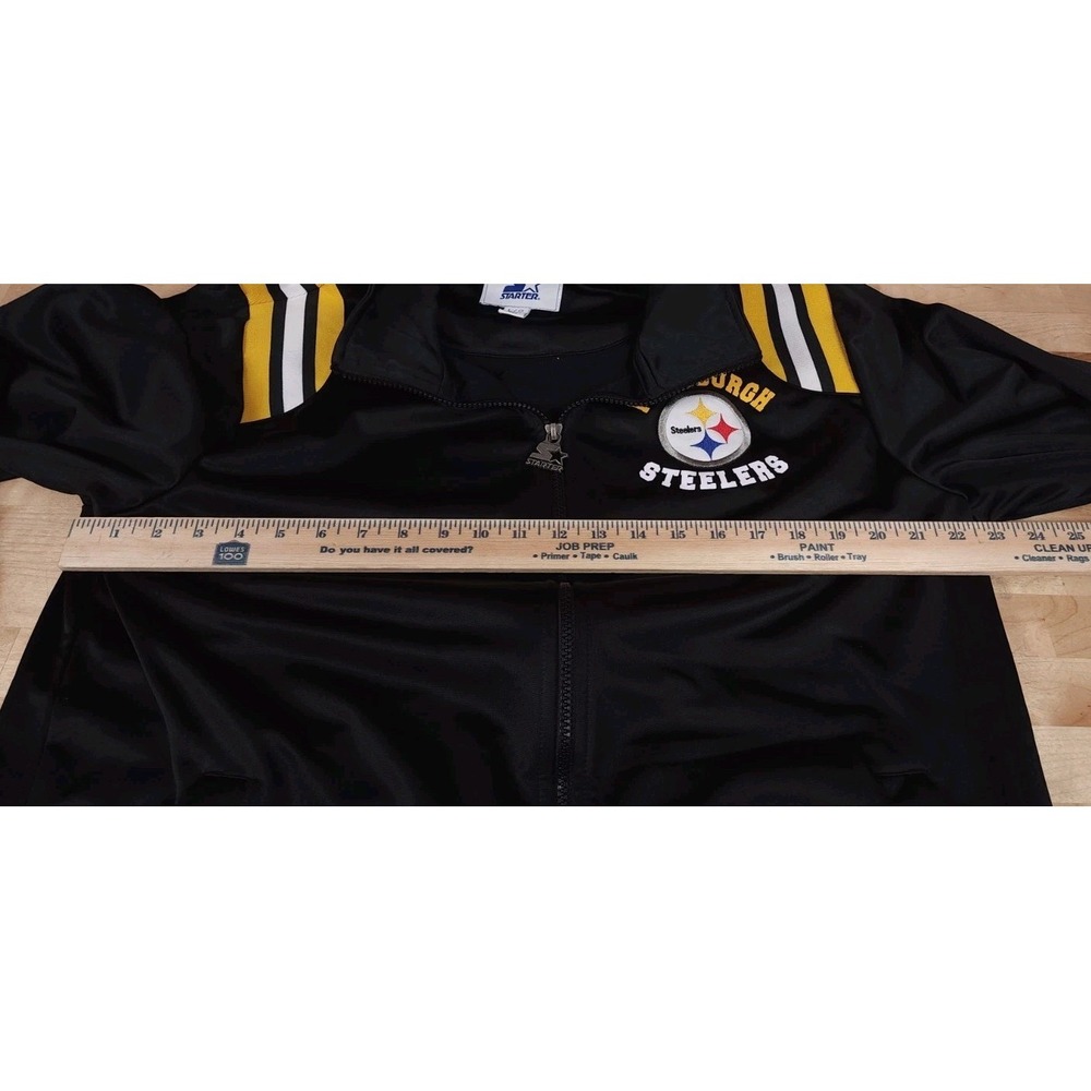 Starter Track Jacket Pittsburgh Steelers Black Full Zip Mens Size Large - Picture 9 of 9